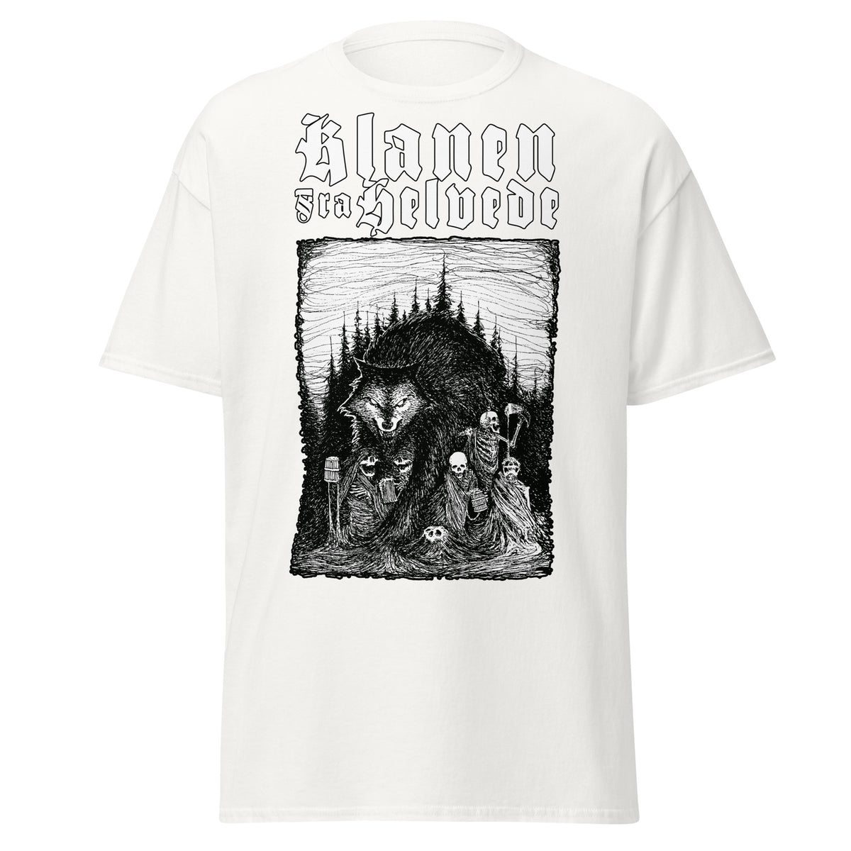 Klanen fra helvede Gothic Unisex T-Shirt in white, front view