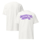 Klanen fra helvede Gore Purple Unisex T-Shirt in white, front and back views