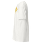 Klanen fra helvede Gore Yellow Unisex T-Shirt in white, left-side view