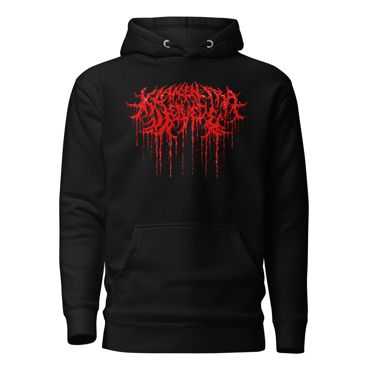 Klanen fra helvede unisex hoodie in black, front view
