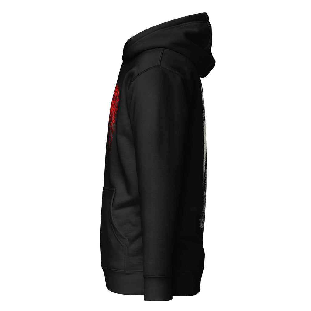 Klanen fra helvede unisex hoodie in black, left-side view