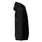 Klanen fra helvede unisex hoodie in black, right-side view