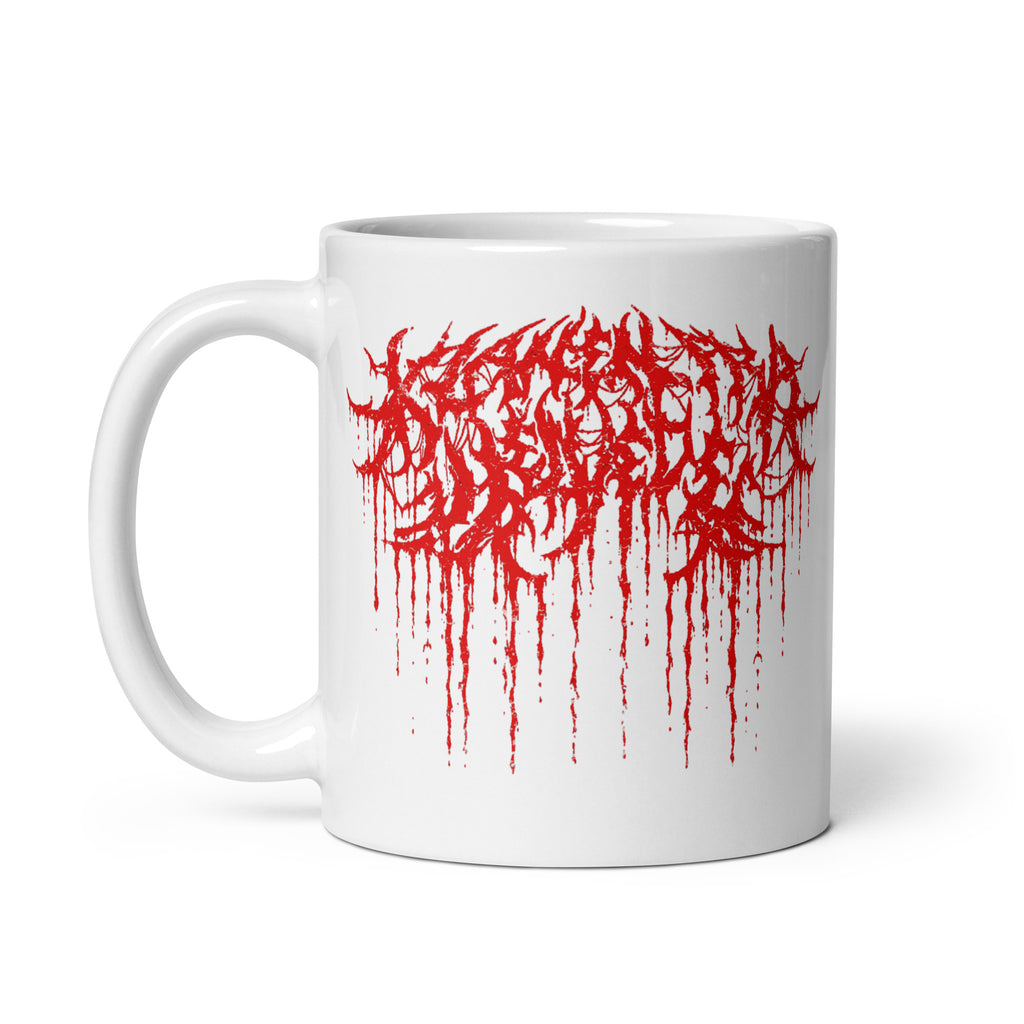 Klanen fra helvede Gore White Glossy Mug in white, 11 oz, handle on the left