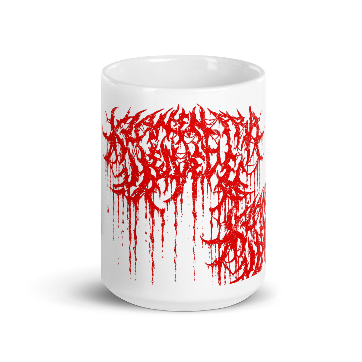 Klanen fra helvede Gore White Glossy Mug in white, 15 oz, front view