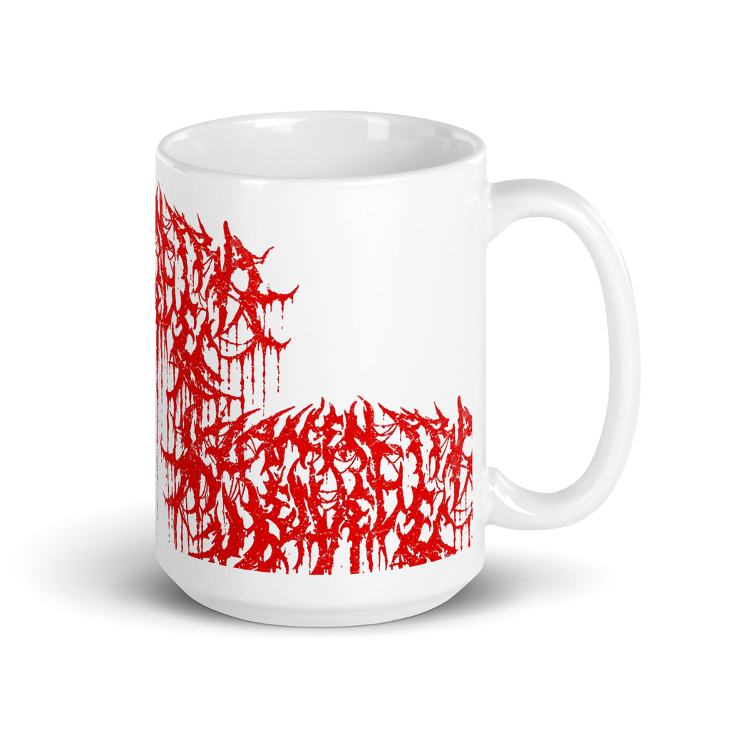 Klanen fra helvede Gore White Glossy Mug in white, 15 oz, handle on the right